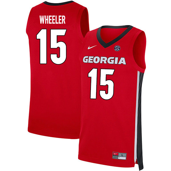 2020 Men #15 Sahvir Wheeler Georgia Bulldogs College Basketball Jerseys Sale-Red